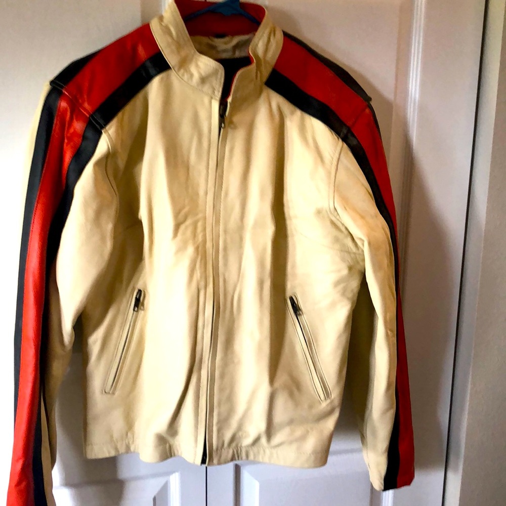 Motorcycle jacket. Genuine leather. Like new.